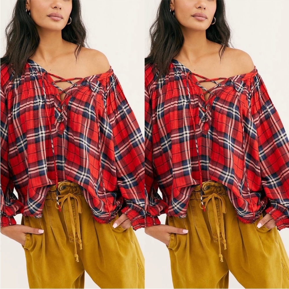 Free People Cloudbreaker Ref Plaid Tunic
